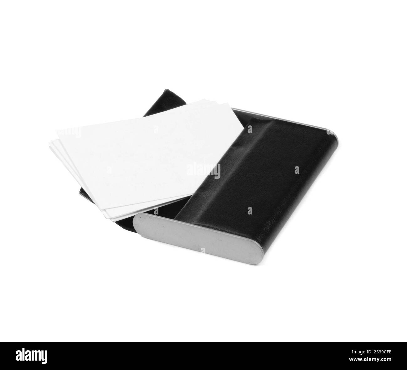 biglietti da visita vuoti isolati su sfondo bianco. biglietti da visita vuoti Foto Stock