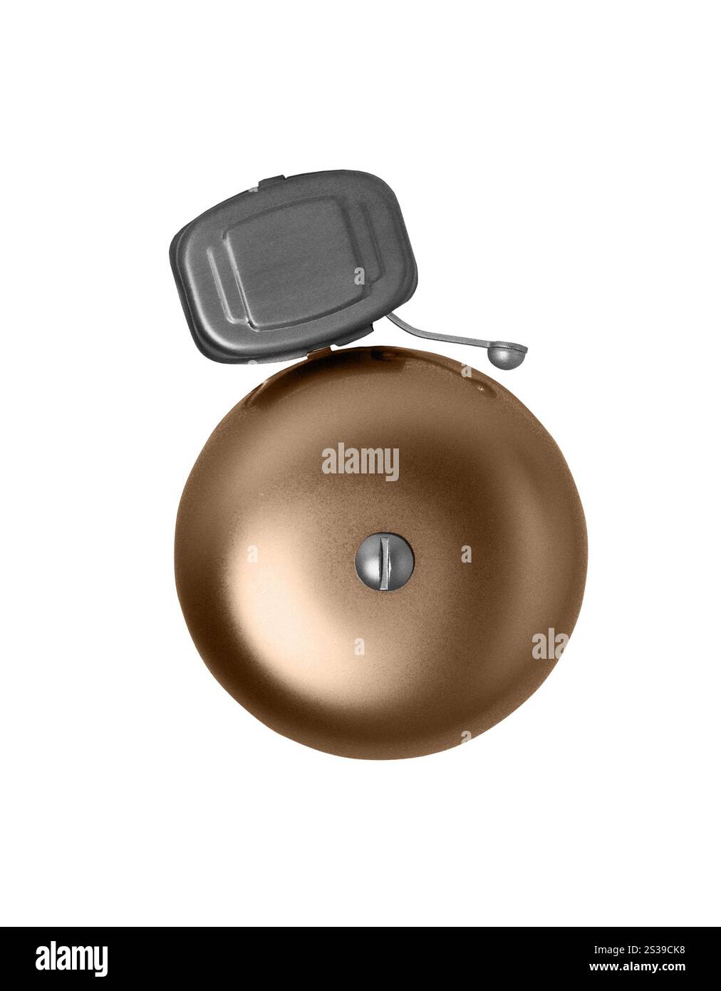 Segnale acustico di allarme isolato su bianco. Campanello di allarme Foto Stock