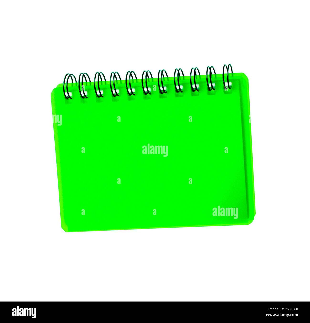 Libretto di note con copertina di colore verde isolato su sfondo bianco. Quaderno con copertina a colori Purpule isolato su sfondo bianco Foto Stock