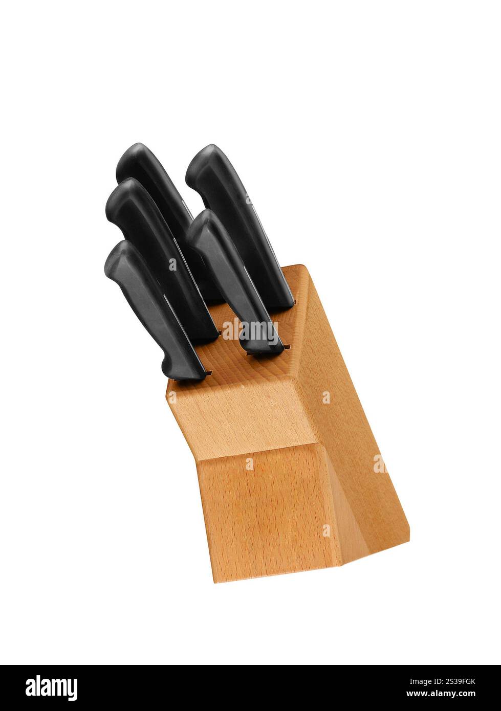 set di coltelli per cucina isolati su sfondo bianco. set di coltelli da cucina isolati su bianco Foto Stock