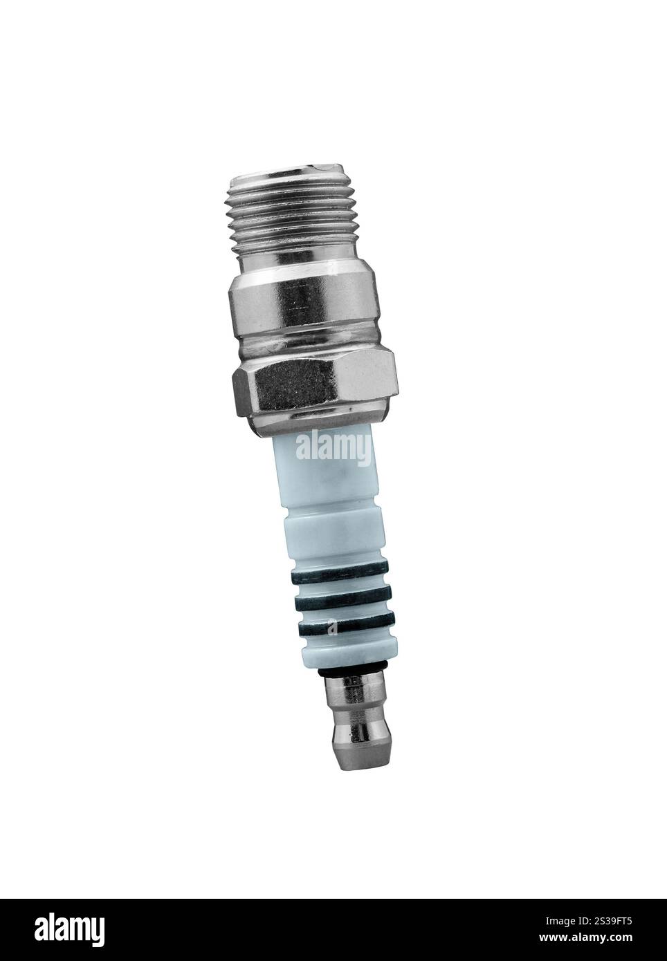 nuova candela isolata su sfondo bianco. nuova candela isolata Foto Stock