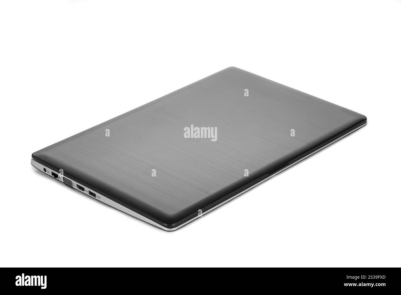 Computer portatile chiuso isolato su sfondo bianco. Computer portatile chiuso Foto Stock