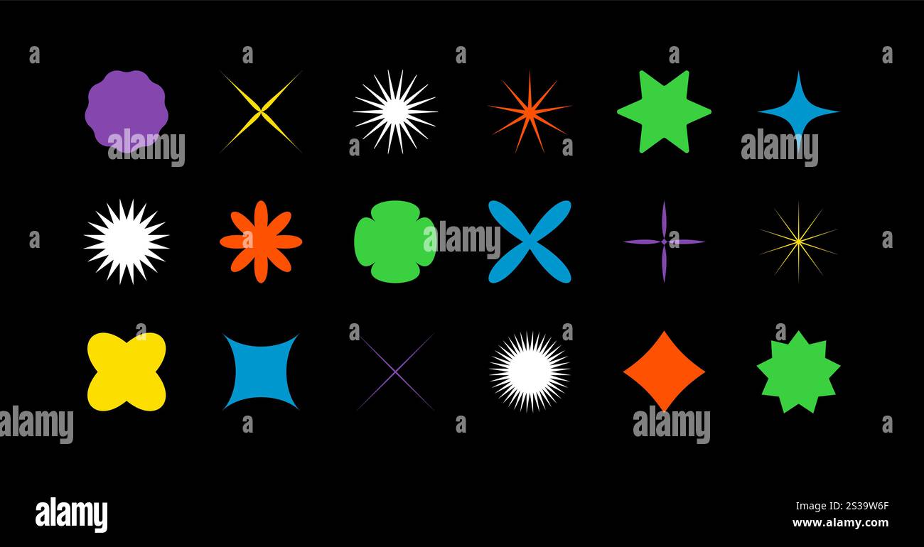 Forme geometriche brutali e audaci. Nuovi elementi moderni in stile svizzero, design artistico minimalista astratto. Illustrazione vettoriale Illustrazione Vettoriale