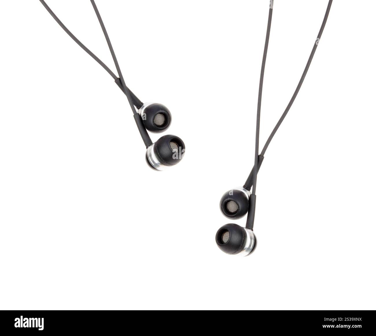 Auricolari isolati su sfondo bianco. Auricolari isolati su bianco Foto Stock