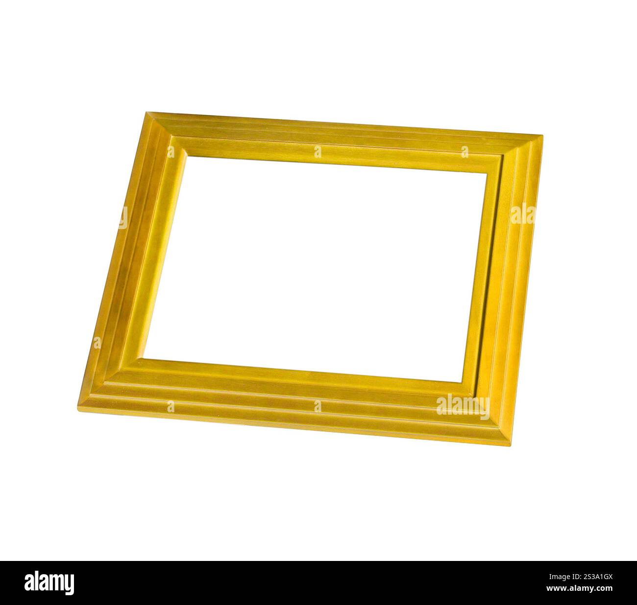 Telaio in legno isolato su bianco Foto Stock