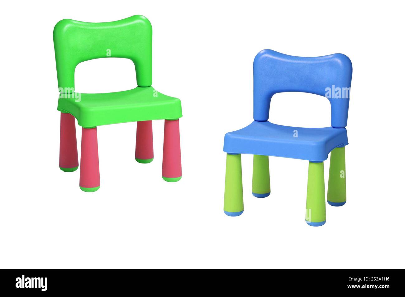 sgabelli di plastica per bambini. sgabello di plastica per bambini Foto Stock