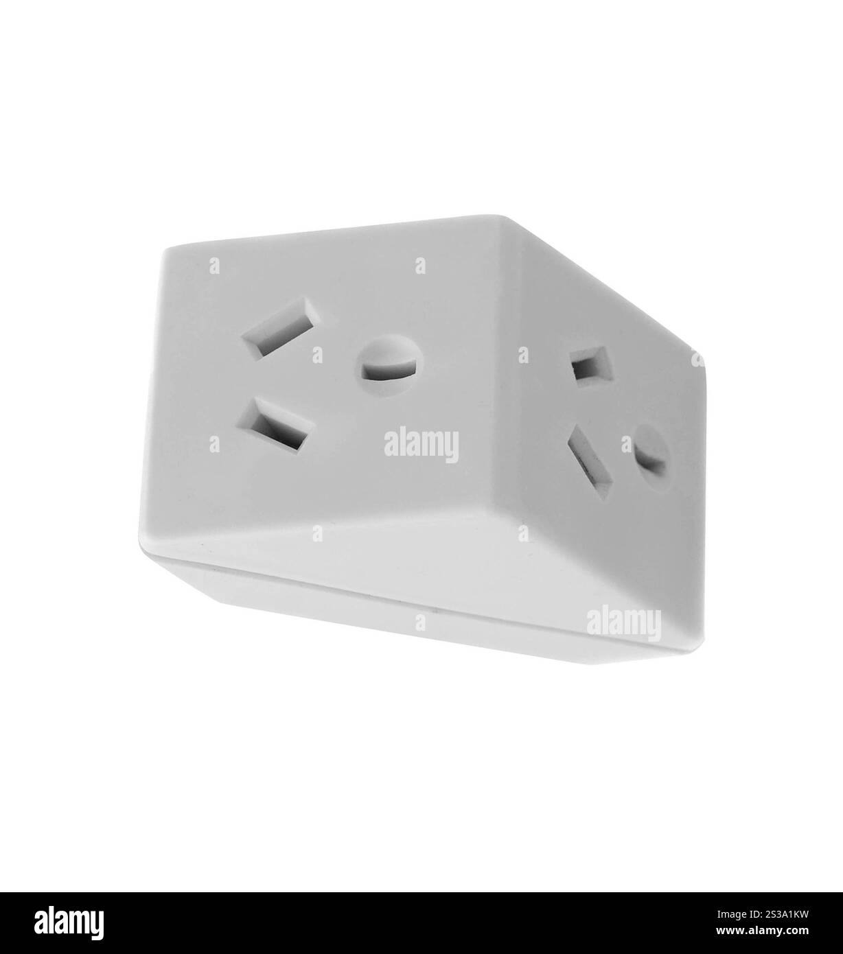 Presa elettronica isolata su sfondo bianco. Presa elettronica Foto Stock