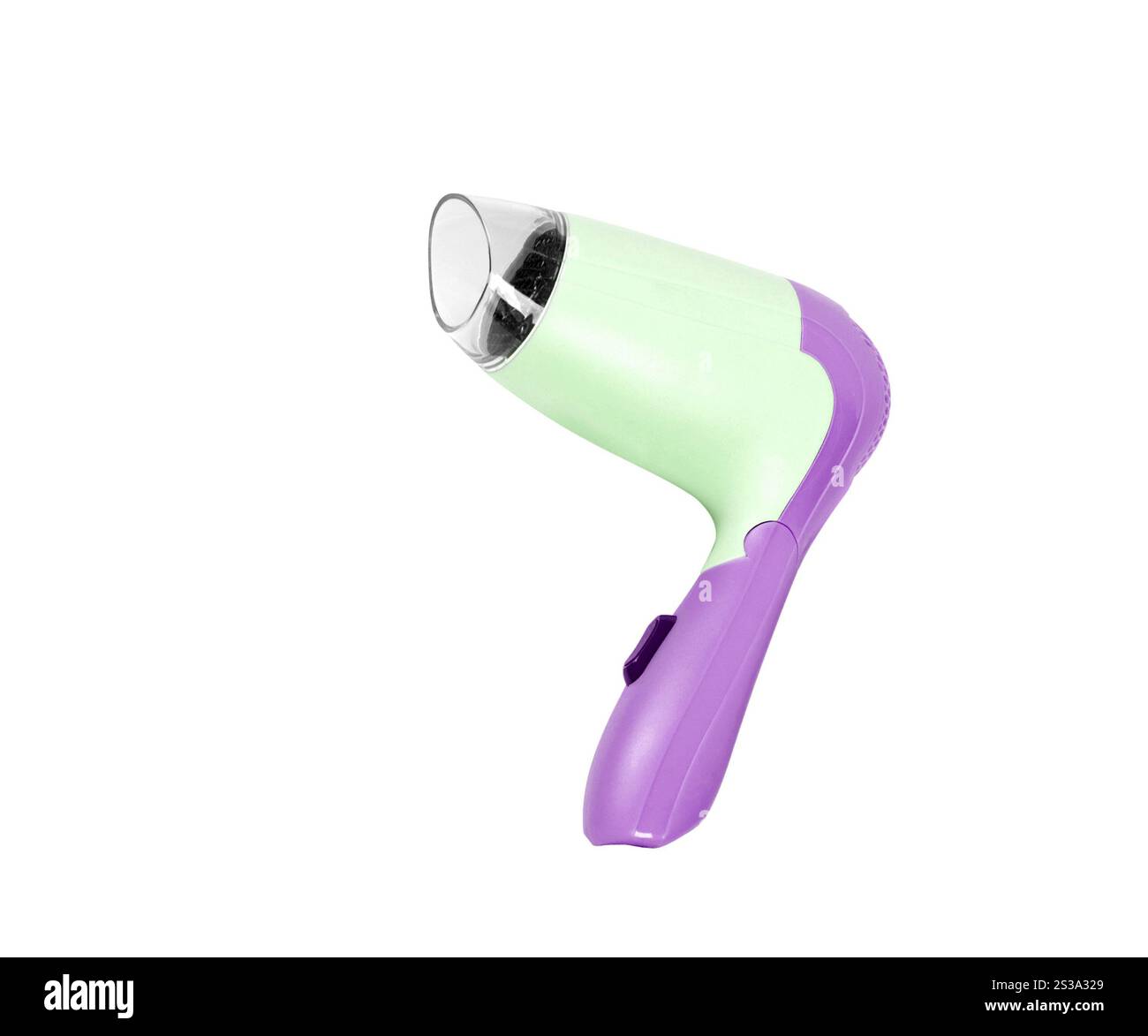 asciugacapelli isolato su sfondo bianco. asciugacapelli bianco Foto Stock