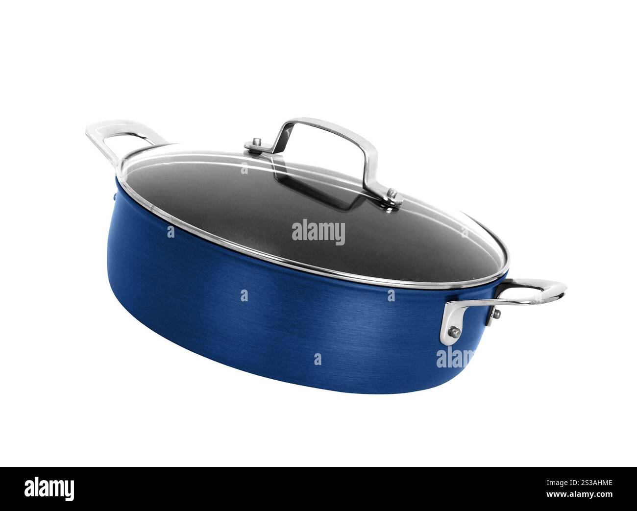 Blue Pot isolato su bianco. Red Pot isolato su bianco Foto Stock