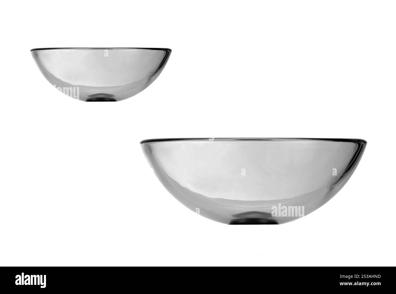 Bolle di vetro isolate su sfondo bianco Foto Stock