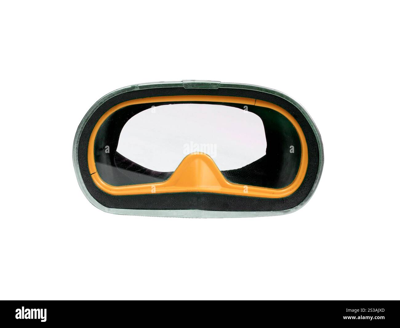 maschera subacquea su sfondo bianco Foto Stock