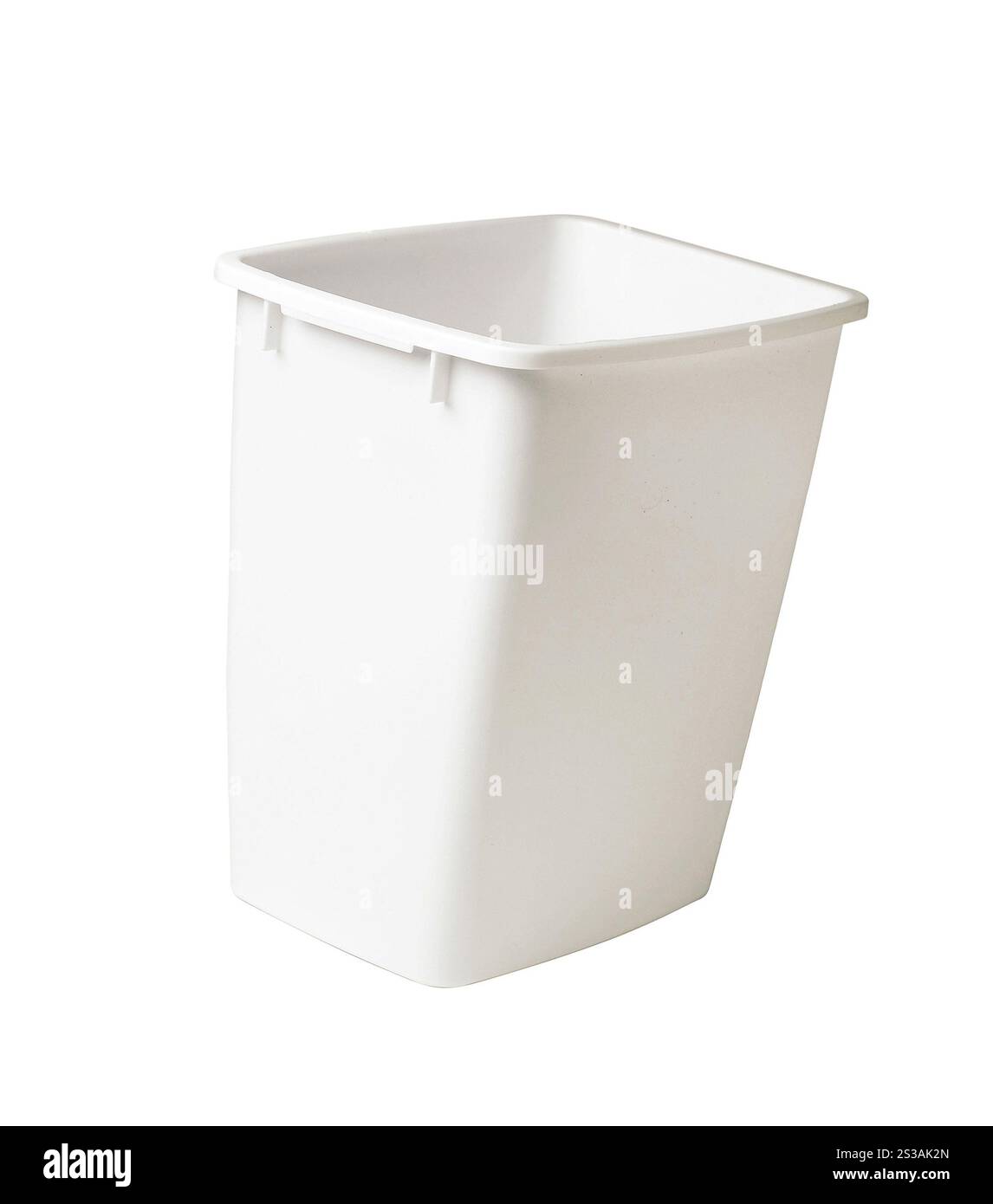 Contenitore chiuso in plastica bianca isolato su sfondo bianco. contenitore di plastica Foto Stock