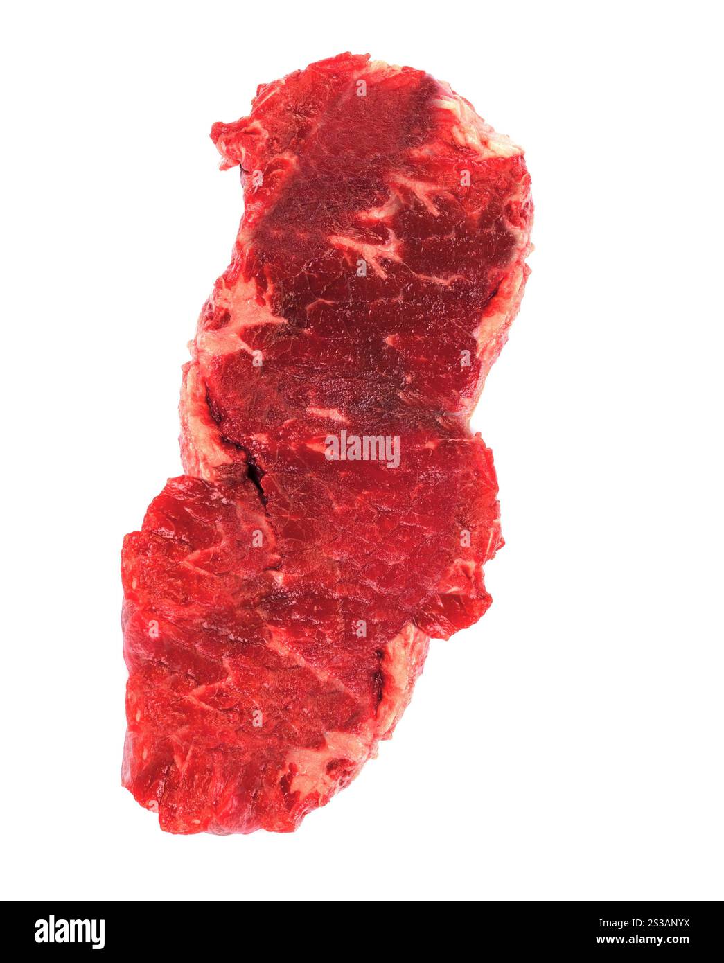 bistecca di manzo isolata su sfondo bianco. bistecca di manzo su sfondo bianco Foto Stock