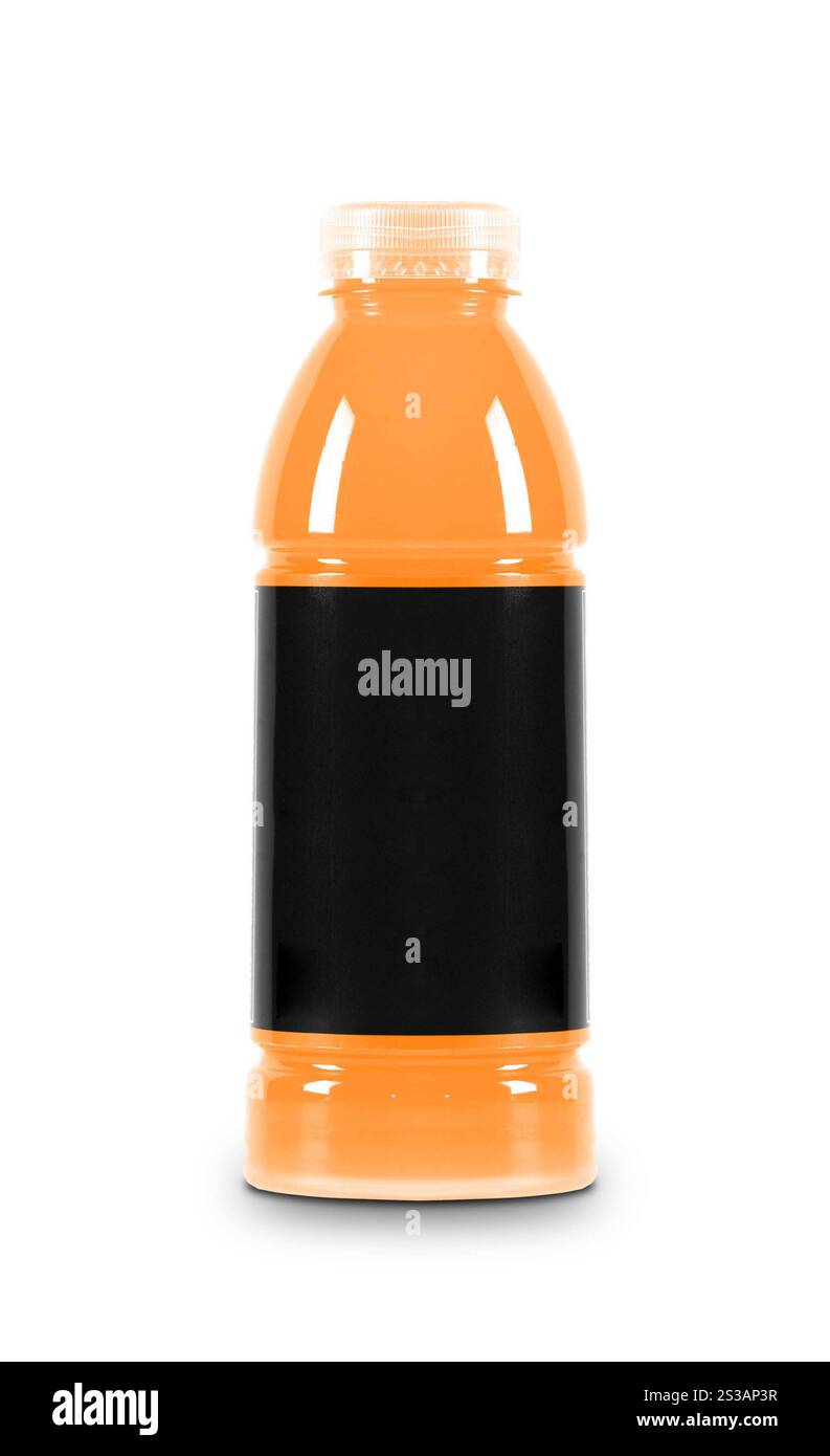Bottiglia di succo isolata su sfondo bianco. Bottiglia di succo su sfondo bianco Foto Stock