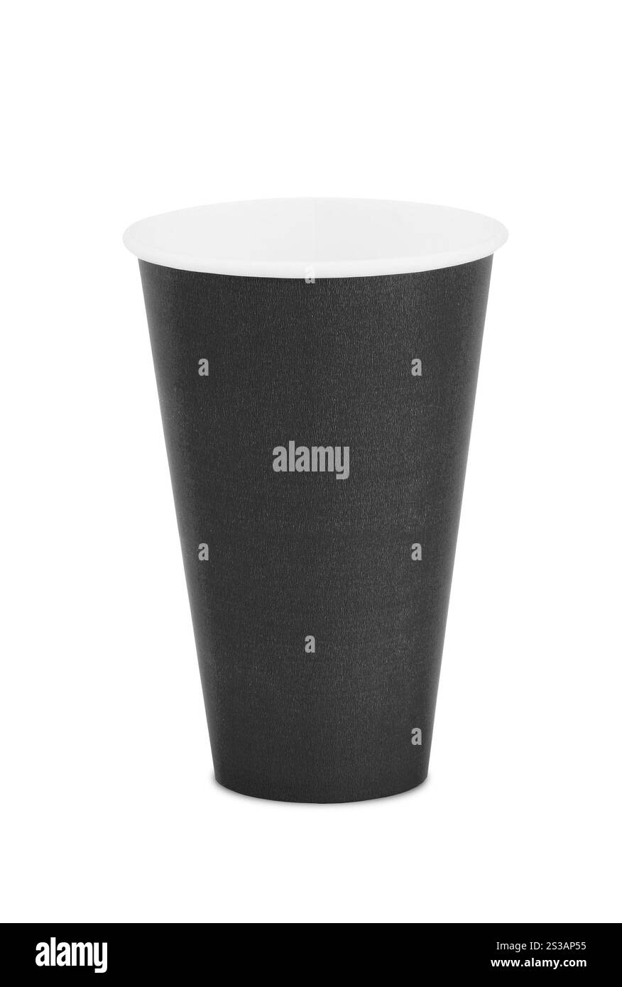 tazza di carta nera. tazza di carta verde Foto Stock