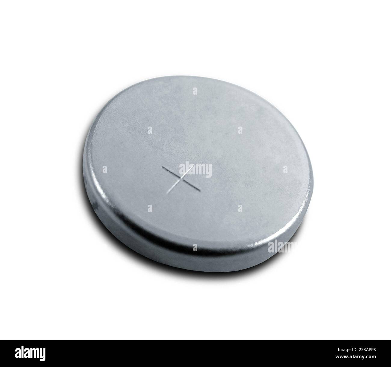 batteria piccola isolata su bianco con percorso di ritaglio. batteria piccola isolata Foto Stock