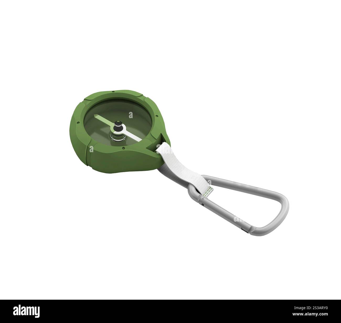 Bussola isolata su sfondo bianco. Bussola Foto Stock