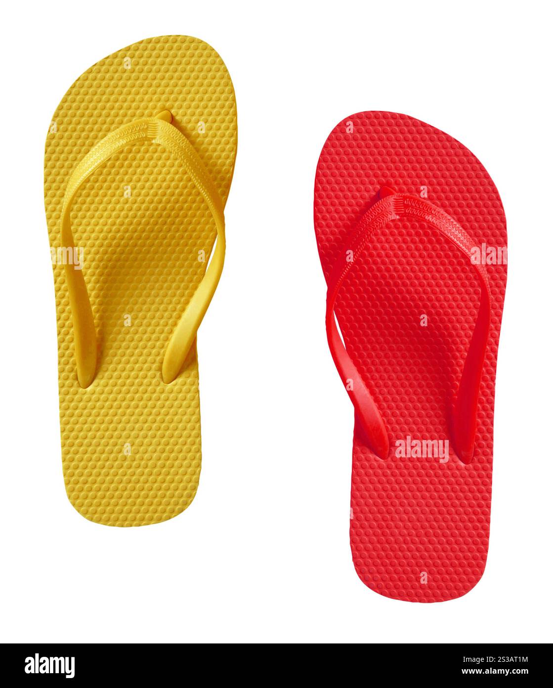 Sandali Flip Flop estivi isolati su sfondo bianco. Sandali infradito estivi isolati Foto Stock