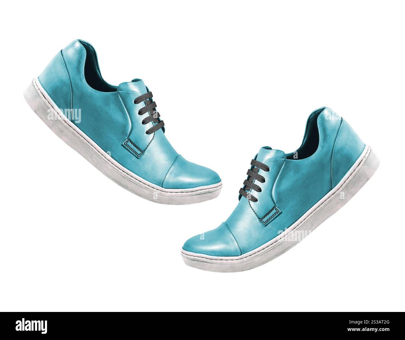 scarpa sportiva blu isolata su sfondo bianco. scarpa sportiva blu isolata su un bianco Foto Stock