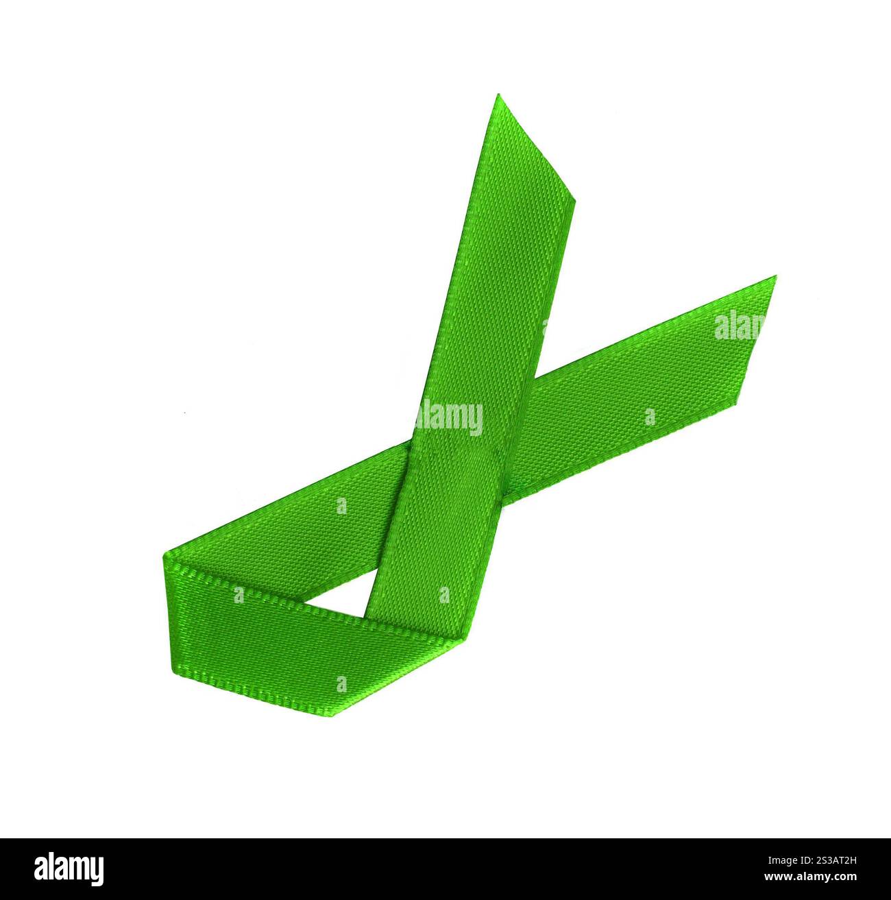 Nastro verde isolato su sfondo bianco. Nastro verde isolato su bianco Foto Stock