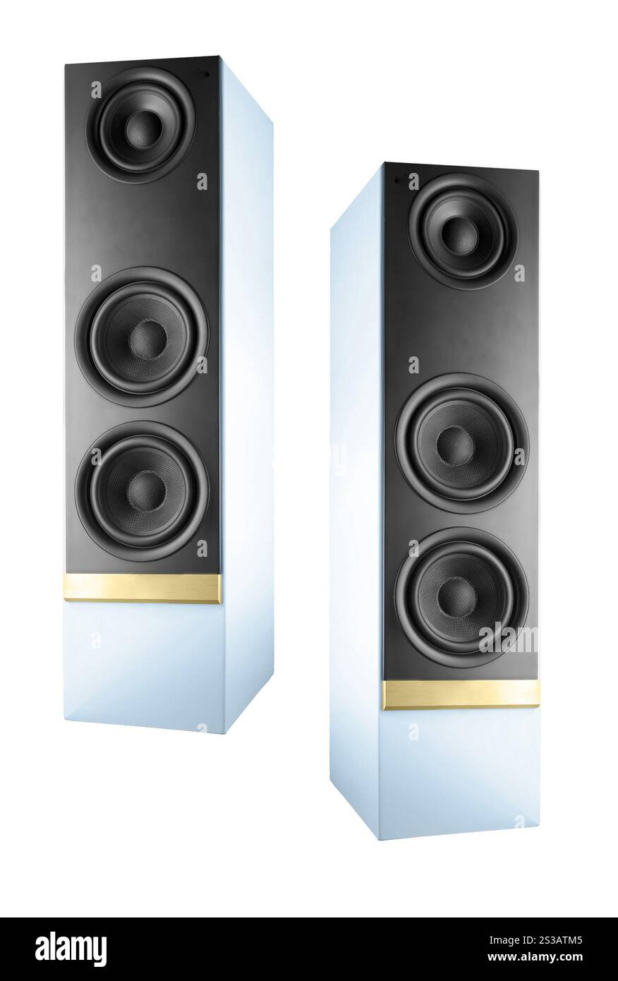 Grande altoparlante isolato su sfondo bianco. Grande altoparlante isolato su bianco Foto Stock