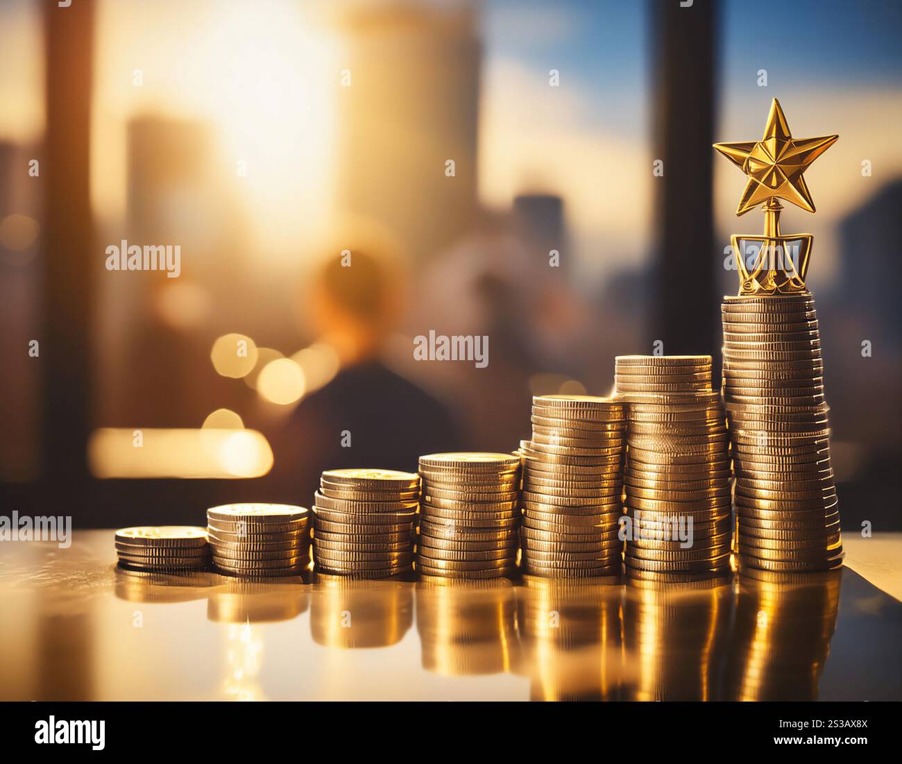 Illustrazione di un programma di premi completo, che mostra incentivi, bonus e riconoscimenti per i risultati raggiunti. Ideale per aziende, risorse umane e. Foto Stock