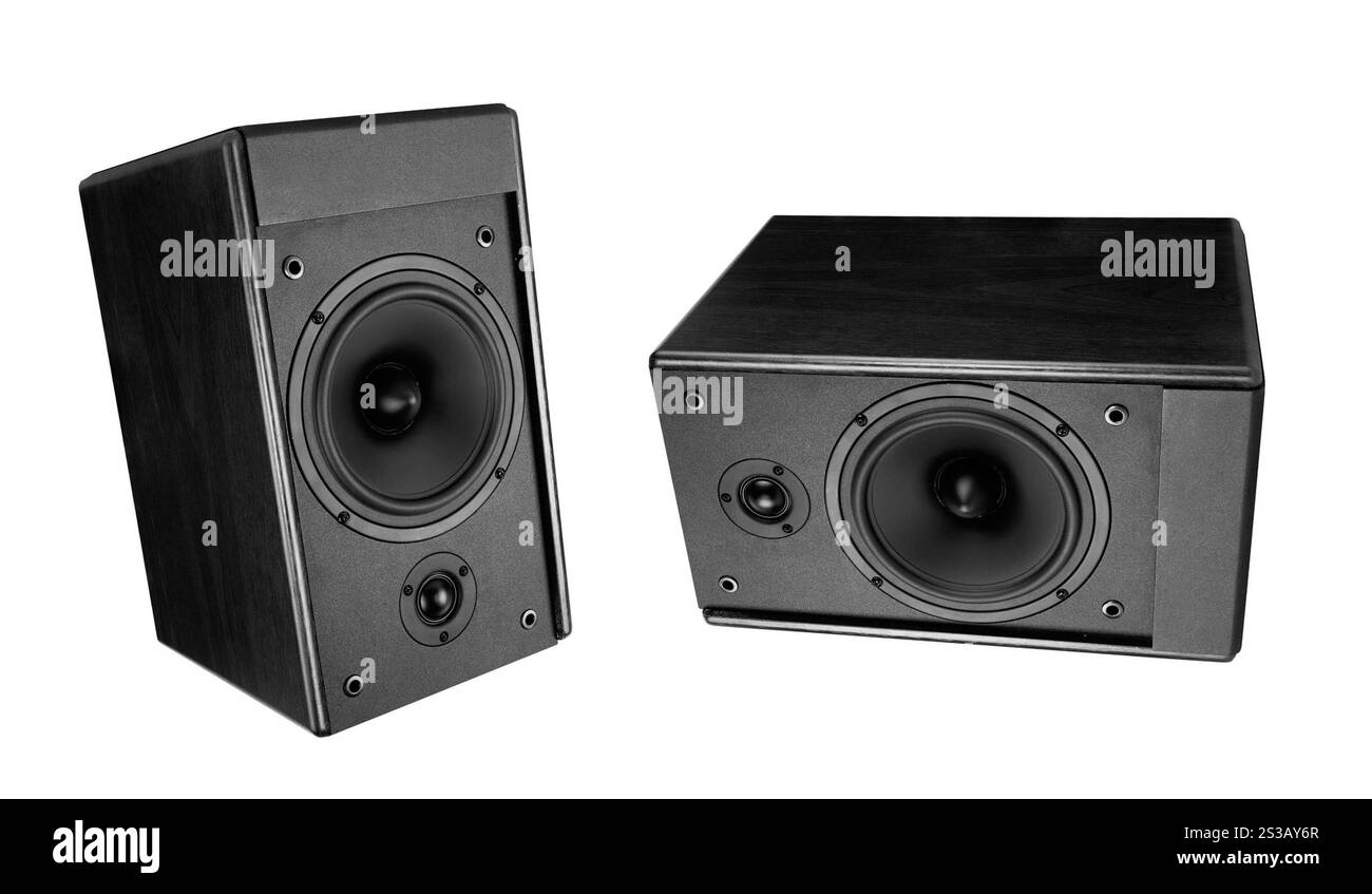 Grande altoparlante isolato su bianco. Grande altoparlante isolato su bianco Foto Stock
