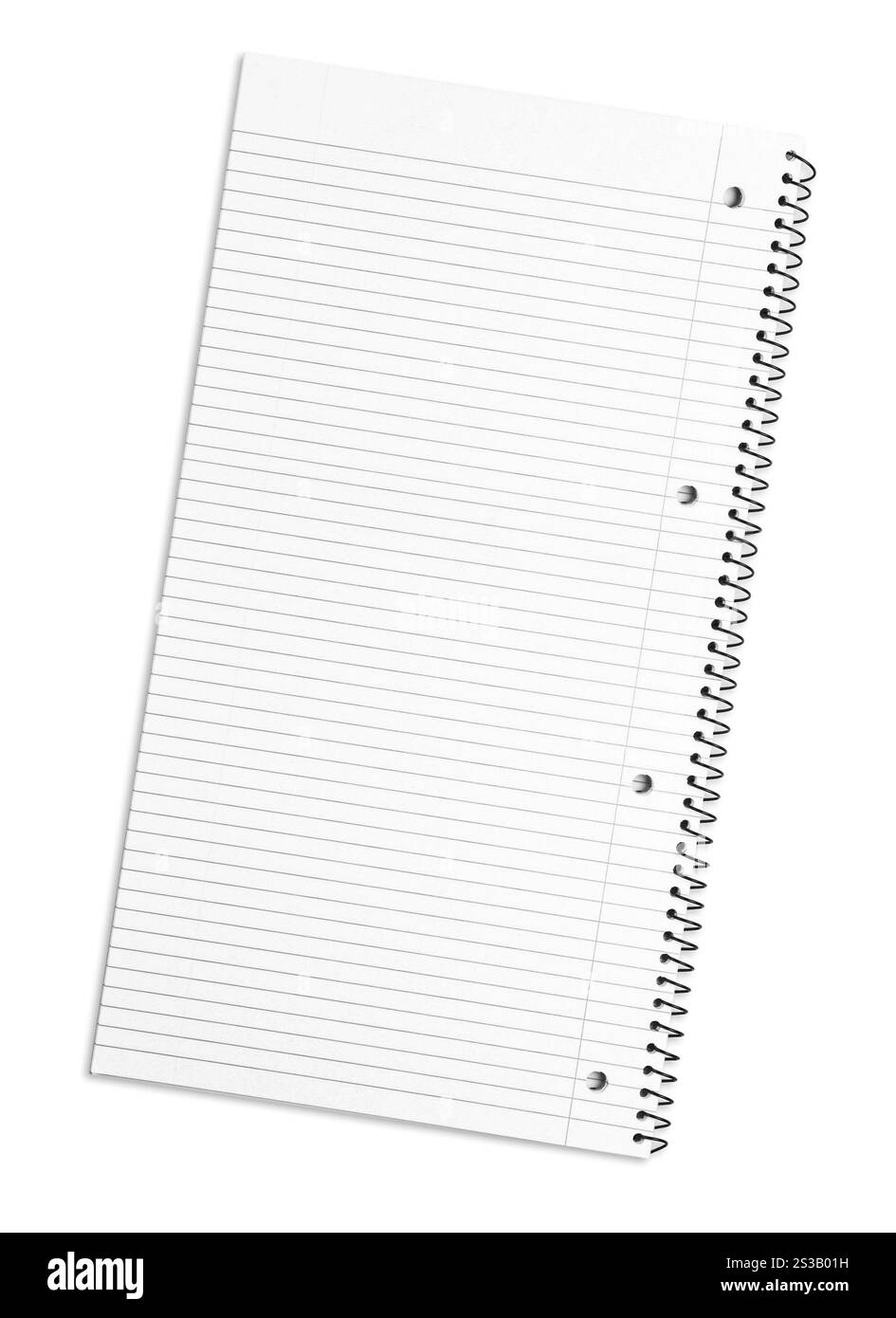 carta bianca isolata su sfondo bianco. carta bianca isolata su bianco Foto Stock