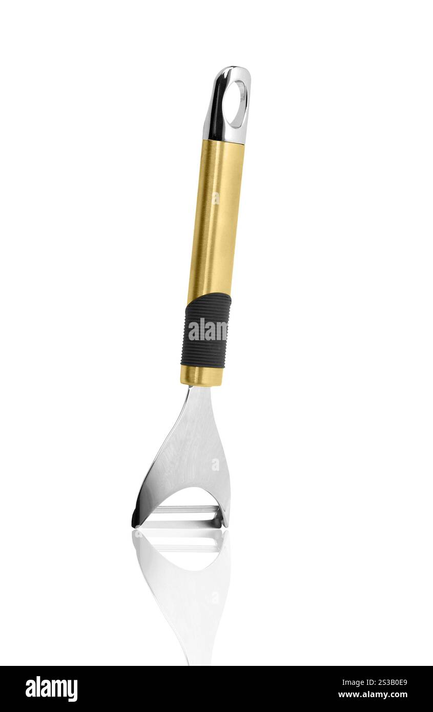 Coltello per potato isolato su sfondo bianco. Coltello per potatura Foto Stock