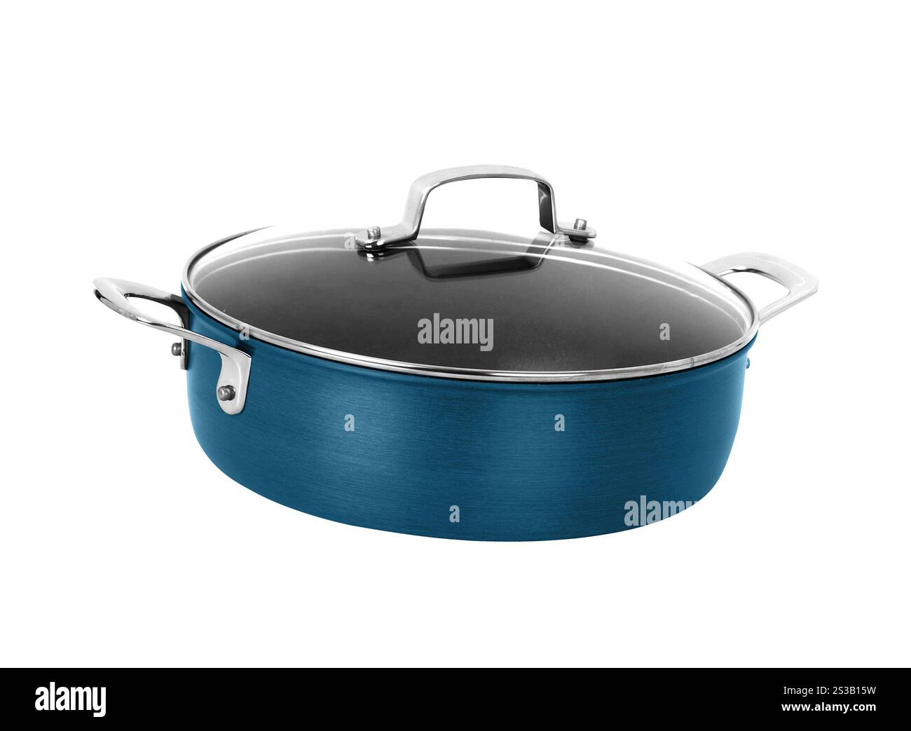 Blue Pot isolato su bianco. Red Pot isolato su bianco Foto Stock