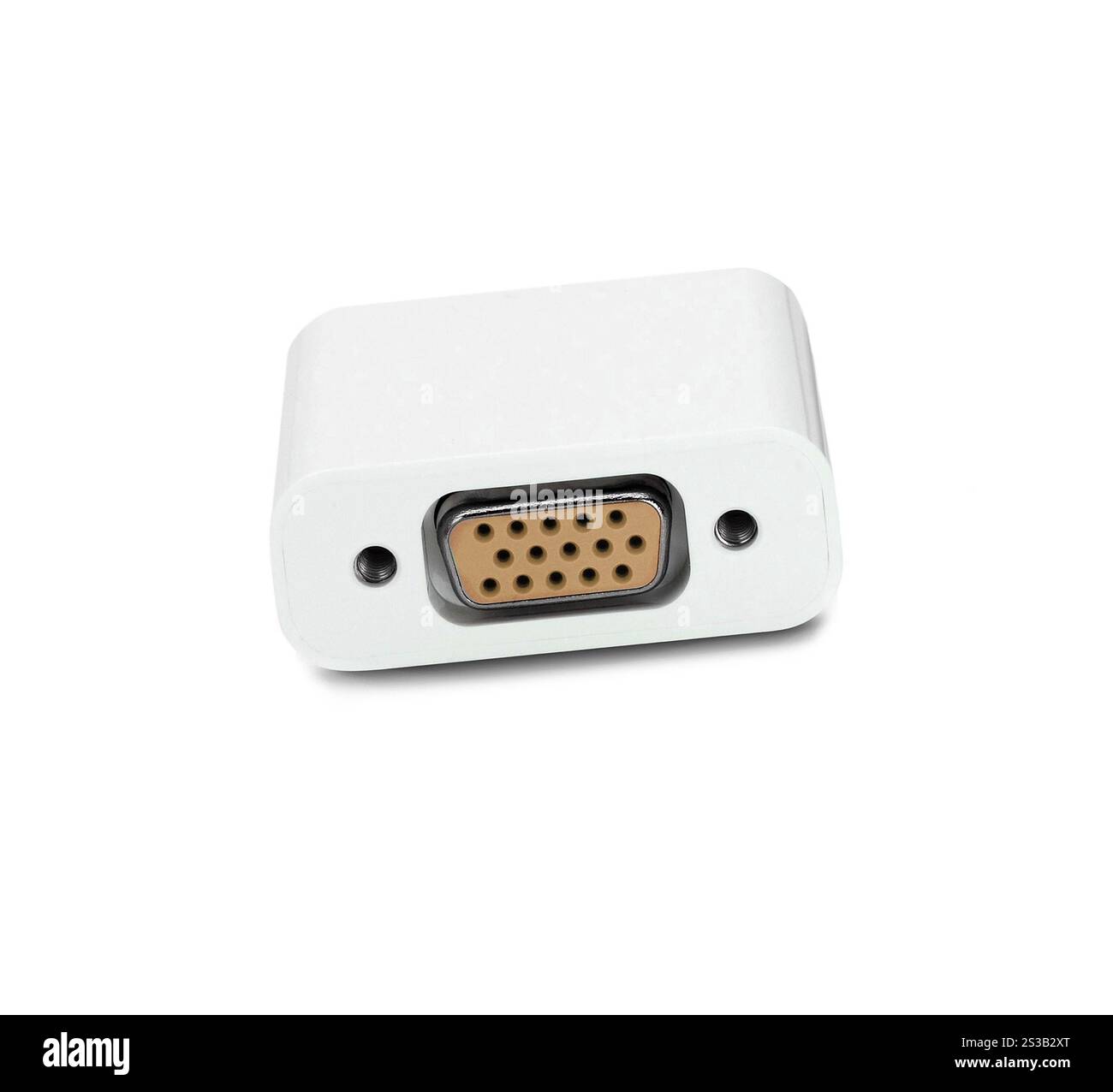 connettore per monitor pc bianco isolato su sfondo bianco. connettore monitor pc bianco Foto Stock