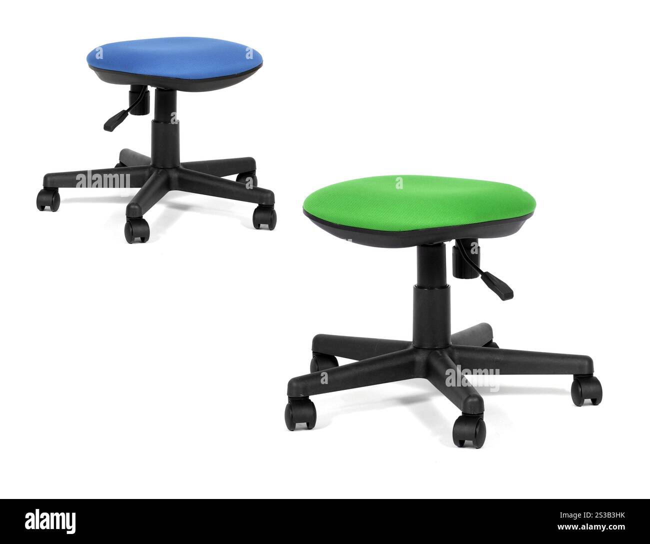 sedie verdi e blu. sedia verde strato Foto Stock