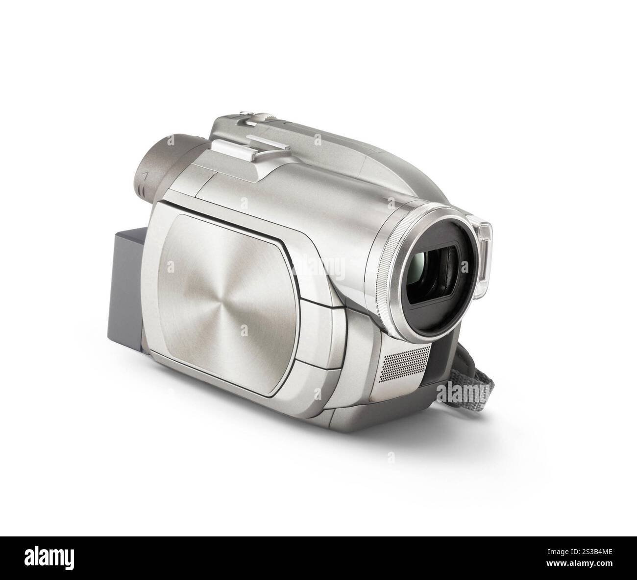 Videocamera isolata su sfondo bianco. Videocamera Foto Stock