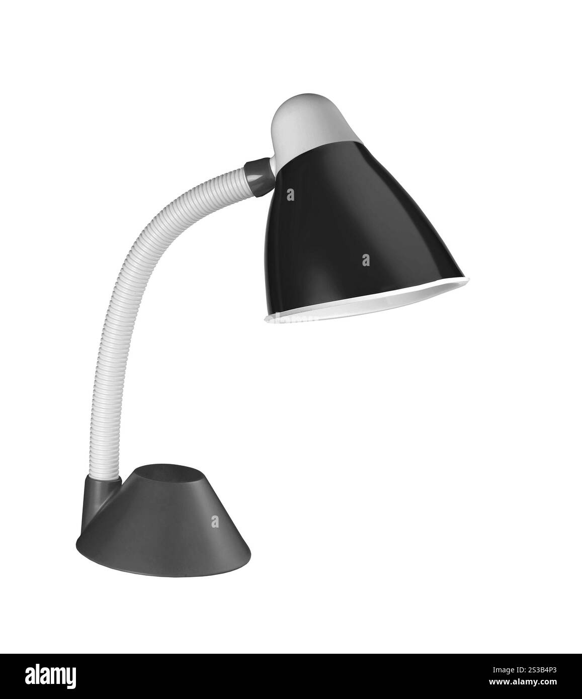 lampada da tavolo nera metallizzata isolata. lampada da tavolo verde metallizzato isolata Foto Stock