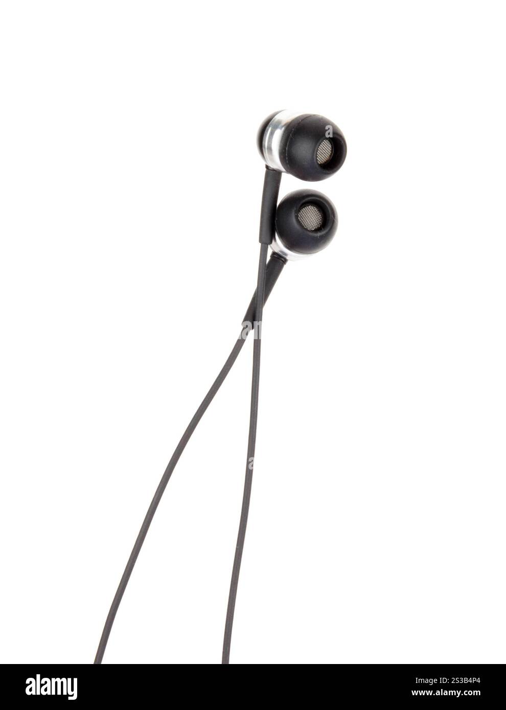 Auricolari isolati su sfondo bianco. Auricolari isolati su bianco Foto Stock