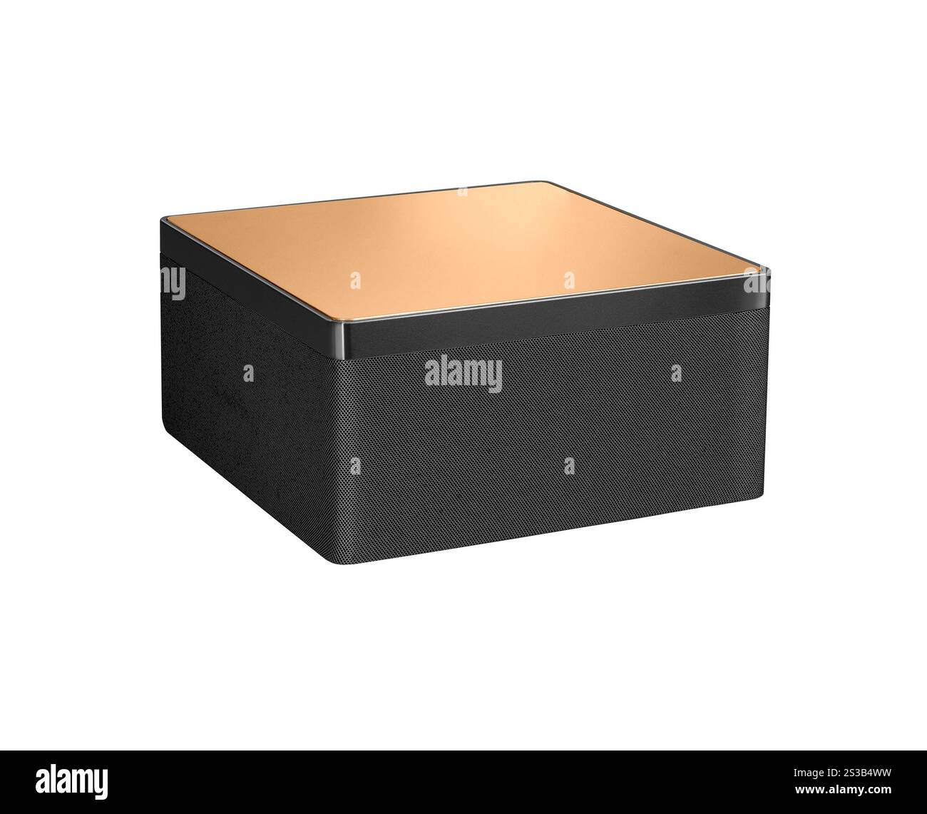 Altoparlanti da pavimento neri e dorati Foto Stock