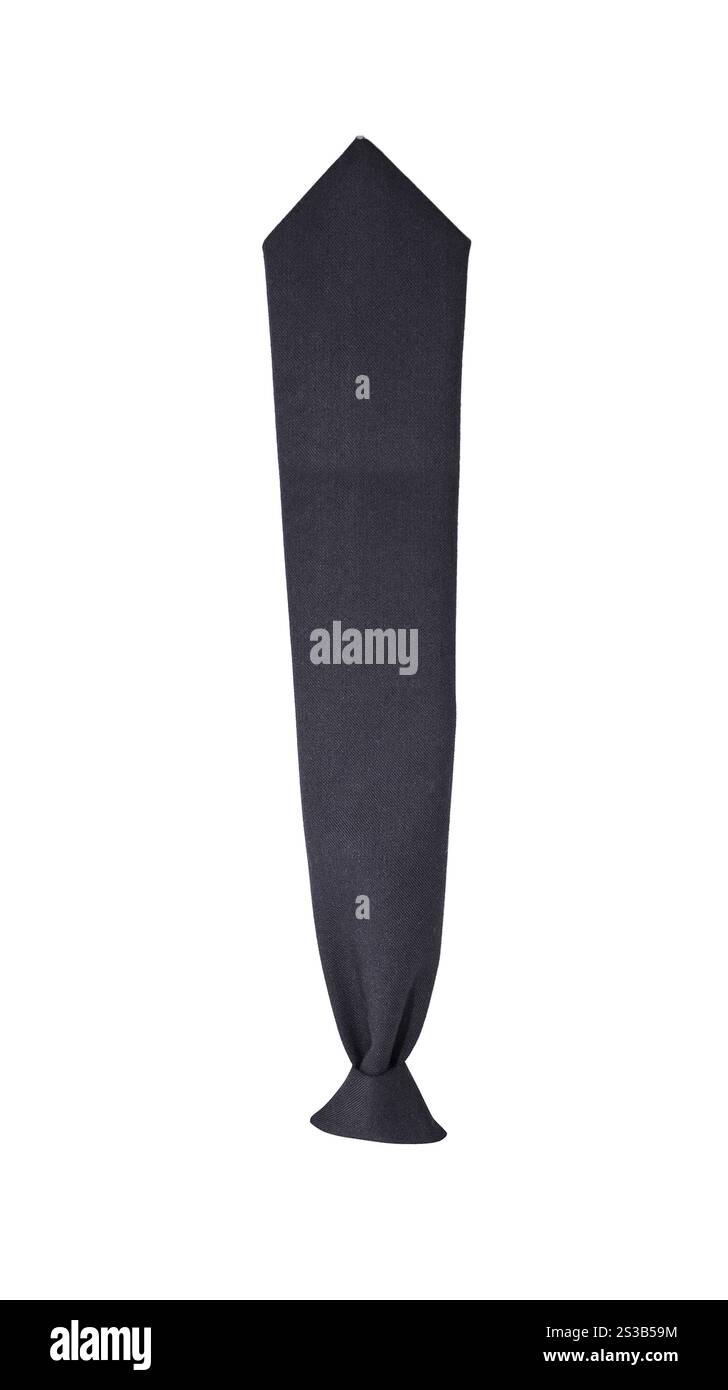 fascetta nera isolata su sfondo bianco. cravatta nera su sfondo bianco Foto Stock