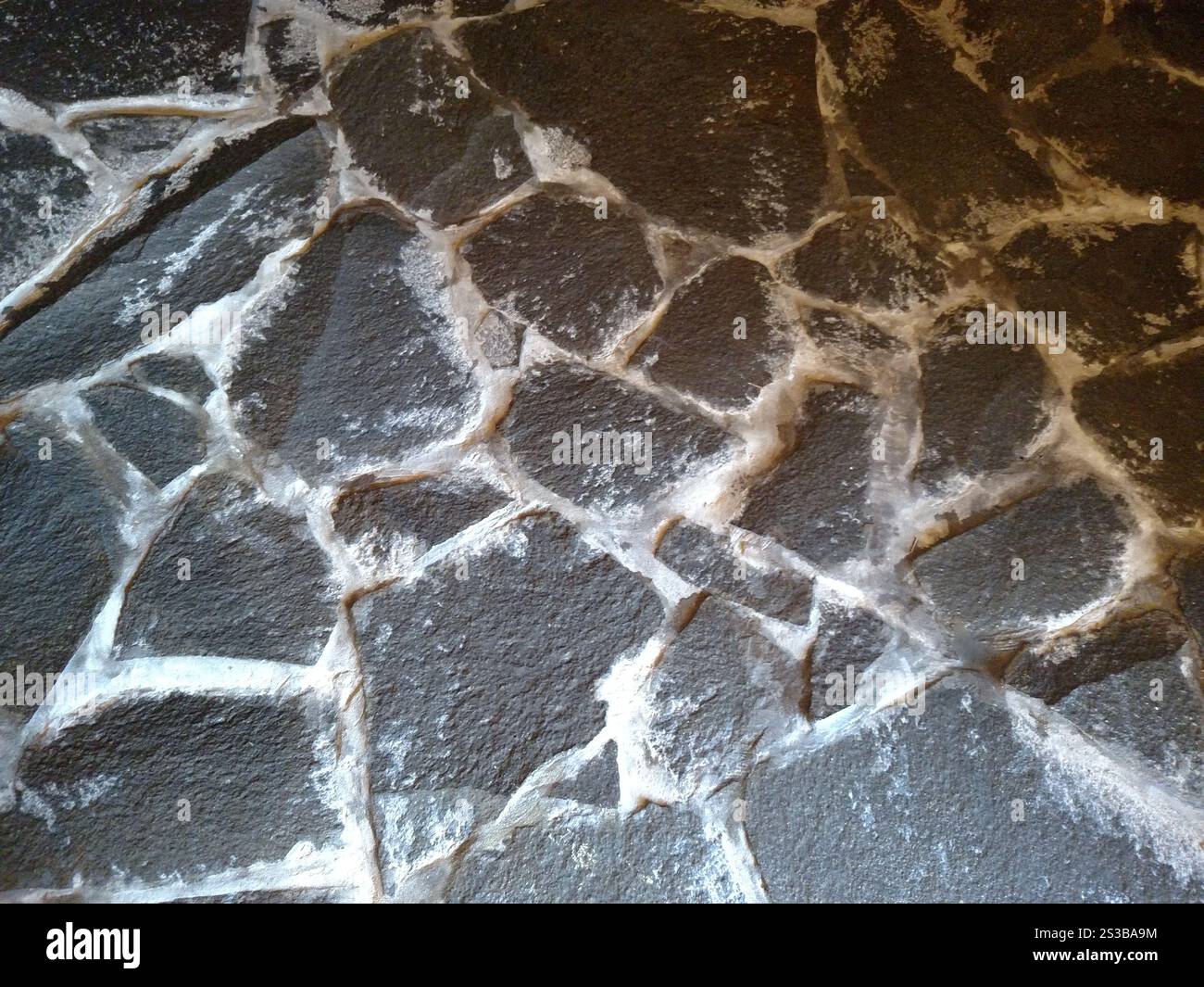 Immagine fotografica a colori orizzontale dello sfondo della parete del pavimento in pietra Foto Stock