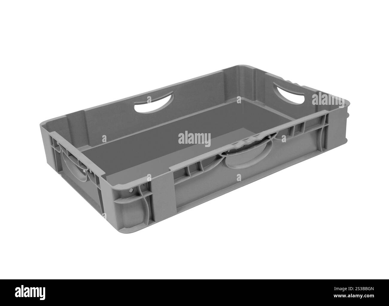 cassa vuota isolata su sfondo bianco. cassa vuota isolata Foto Stock