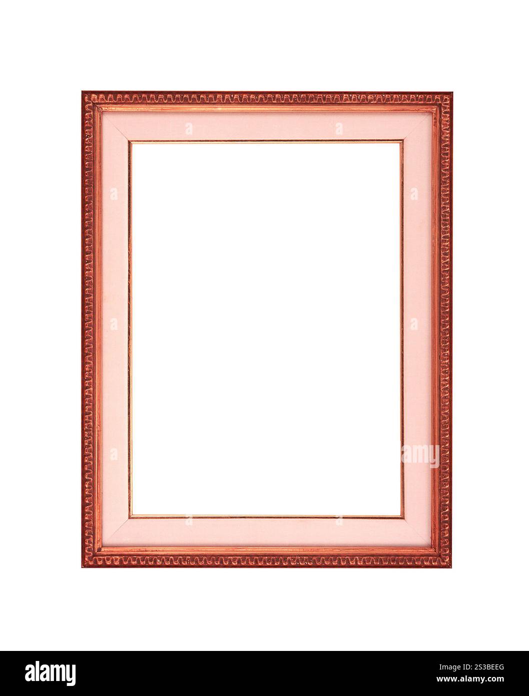 cornice in legno scuro isolata su sfondo bianco Foto Stock