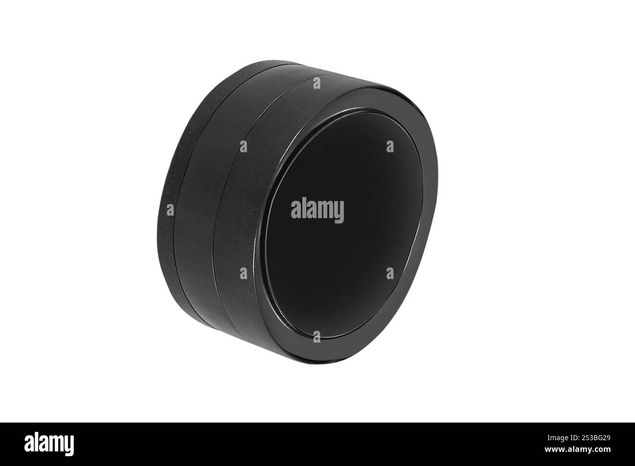 rondella in acciaio isolata su bianco Foto Stock