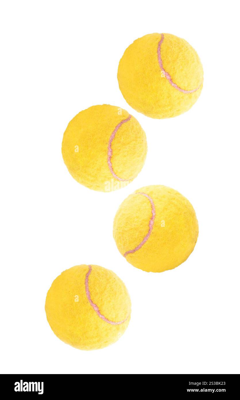 Palla da tennis isolata sul bianco. Palla da tennis isolata Foto Stock