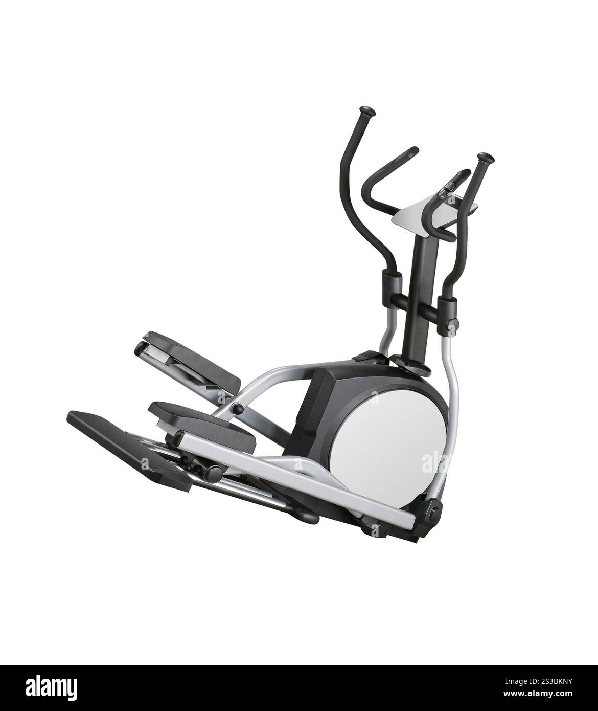Attrezzatura ellittica su sfondo bianco Foto Stock