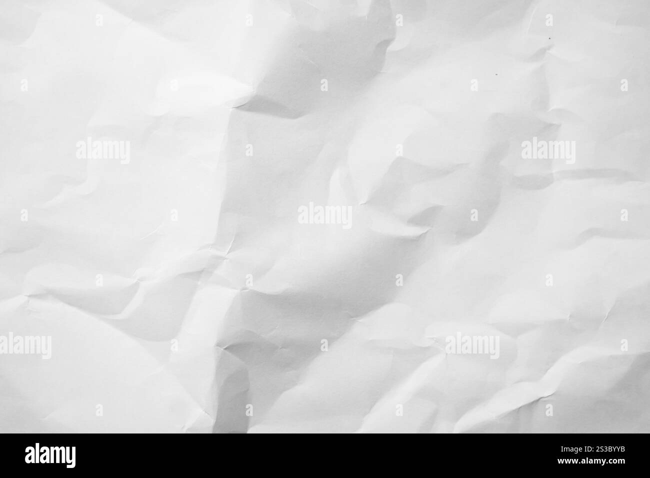 Sfondo grana White Paper. Sfondo di forma astratta su carta bianca sgualcita con carta spaziale per il testo. Foto Stock