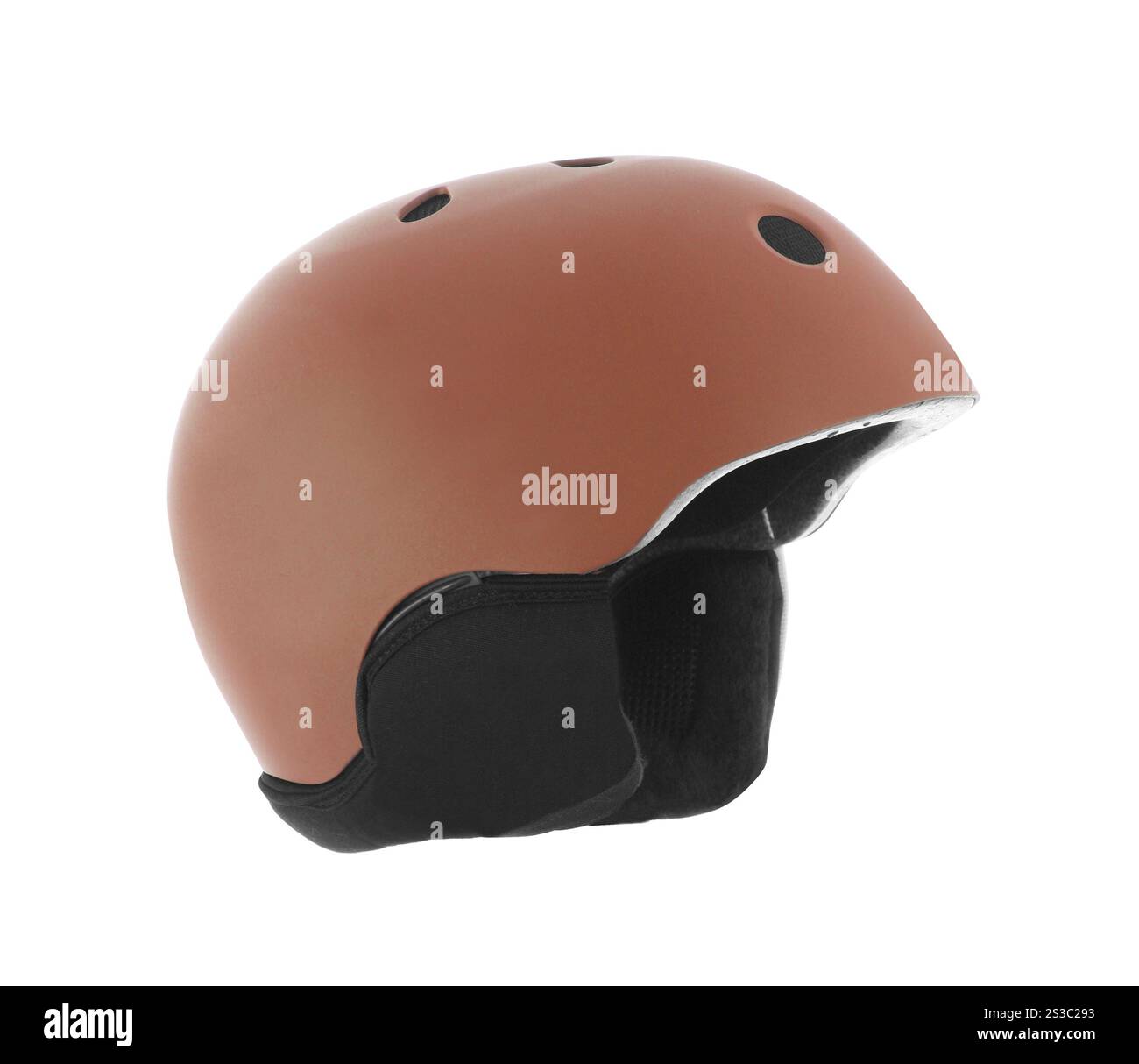 casco da moto aperto su sfondo bianco. casco da moto aperto Foto Stock