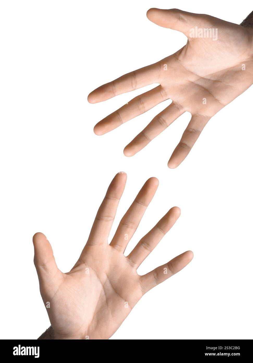 simbolo della mano isolato su sfondo bianco. simbolo della mano isolato sul bianco Foto Stock