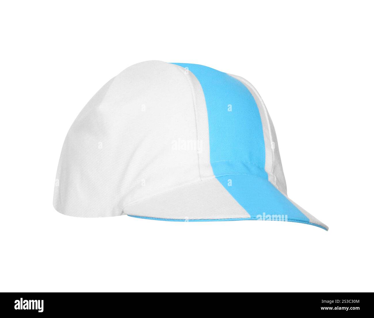 Cappellino da baseball metà blu isolato. Berretto da baseball Half Green isolato Foto Stock