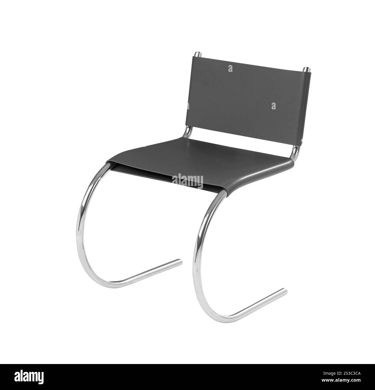 elegante sedia nera isolata su sfondo bianco. elegante sedia verde isolata su sfondo bianco Foto Stock