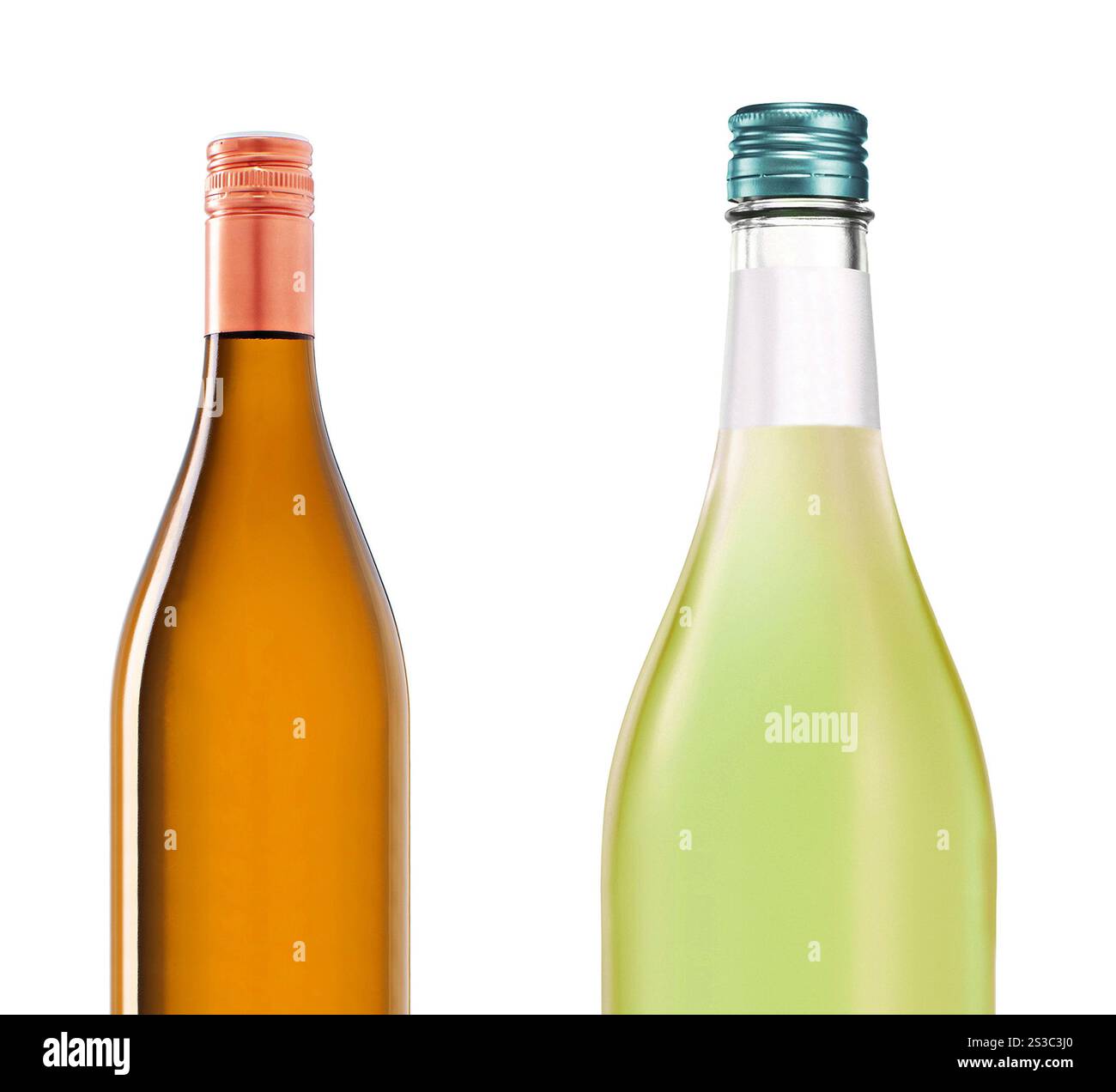 bottiglie di vino alcolico isolate. bottiglia di alcool isolata Foto Stock