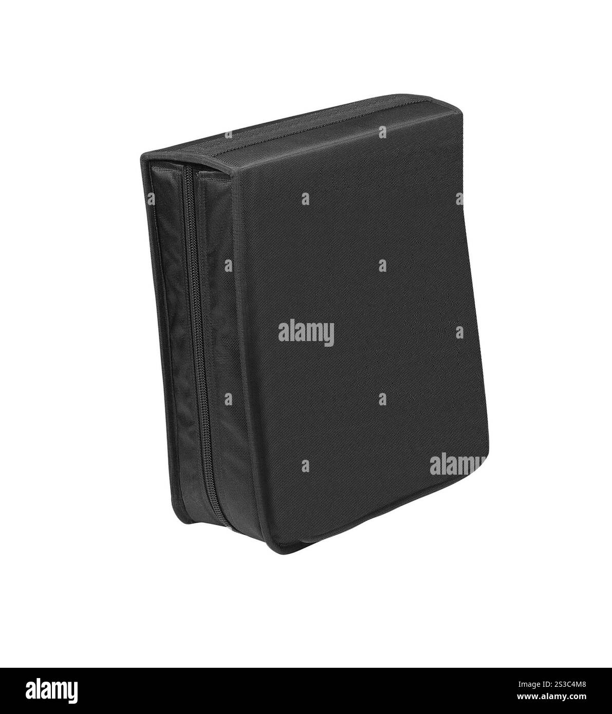 borsa in tessuto con cerniera su sfondo bianco Foto Stock